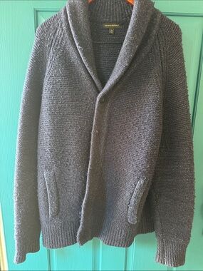 Banana Republic Men's Shawl Collar Cardigan - blue.  Amazing! XL